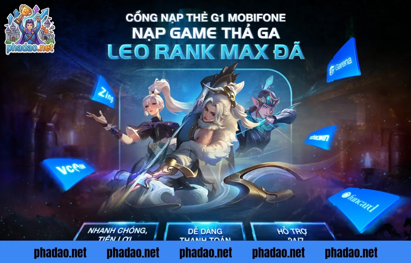 Minh họa cách nạp thẻ game trực tiếp trên hệ điều hành điện thoại nhanh chóng