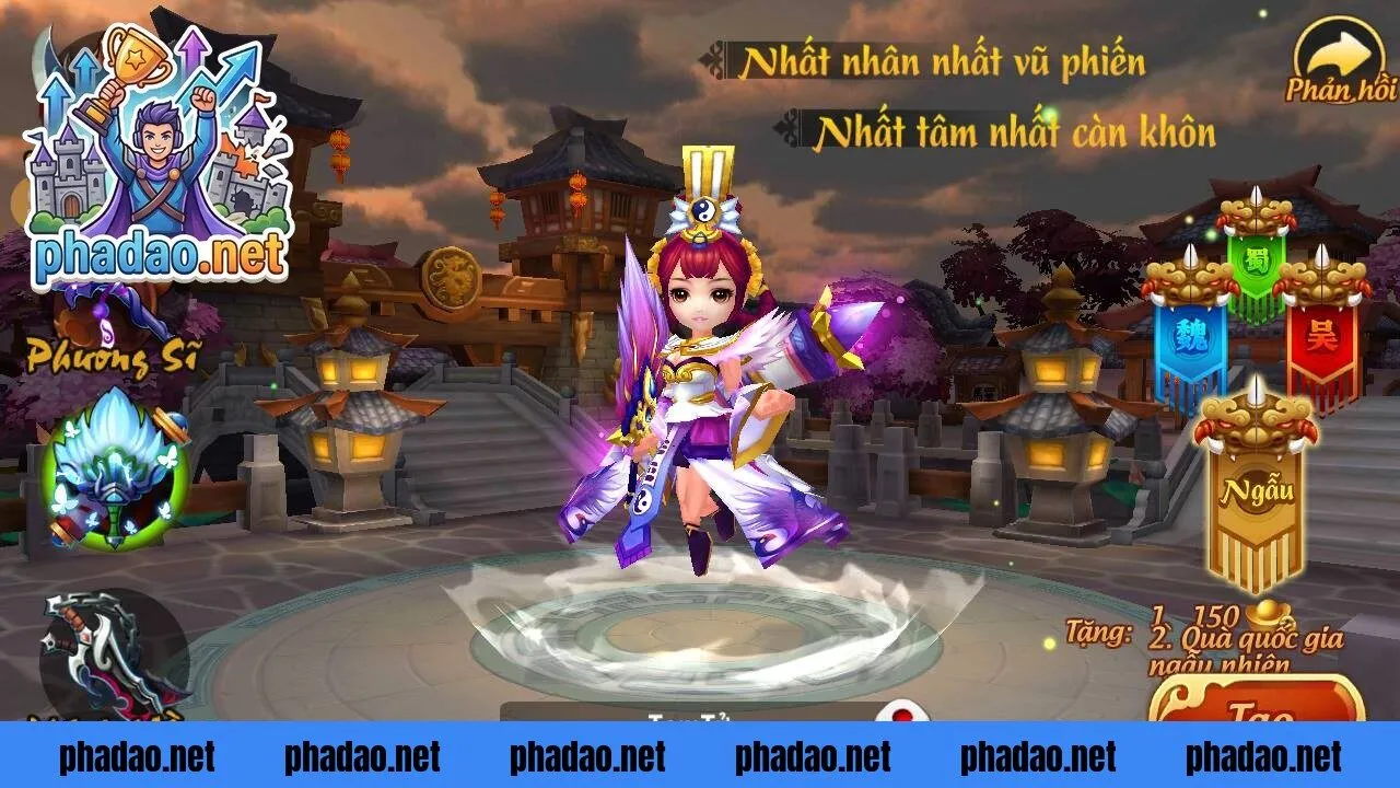 Giao diện game mobile minh họa các chuyên mục nội dung và hệ thống tổng hợp thông tin giải trí
